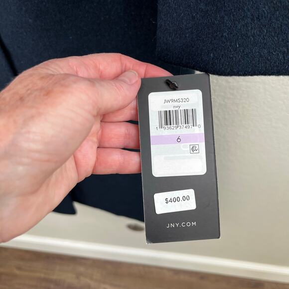 Jones New York Coat Navy Wool Blend Long Overcoat Size 6 NWT MSRP $400 - Picture 12 of 16